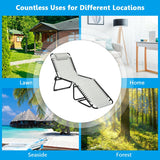 Folding Heightening Design Beach Lounge Chair with Pillow for Patio