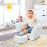 Pink Kids Sofa Armrest Couch with Ottoman