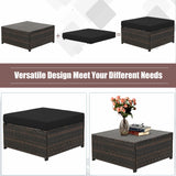 5 Pieces Patio Cushioned Rattan Furniture Set