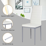 4 pcs PVC Leather Dining Side Chairs Elegant Design