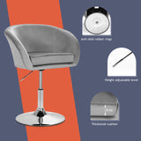 360 Degree Swivel Makeup Stool Accent Chair with Round Back and Metal Base