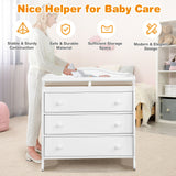 Baby Changing Table Infant Diaper with 3 Drawers and Safety Belt
