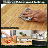 Kitchen Island Trolley Wood Top Rolling Storage Cabinet Cart with Knife Block-Black