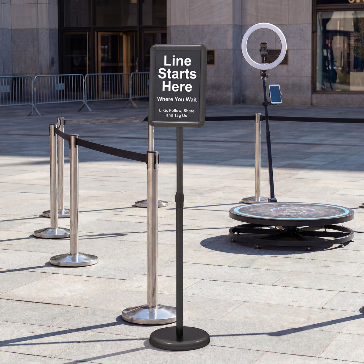 8.5 x 11Inch Sign Holder Stand with Snap-Open Frame and 360Â° Rotation