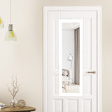 Lockable Wall Door Mounted Mirror Jewelry Cabinet w/LED Lights