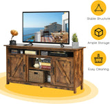 60"Industrial TV Stand Entertainment Center with Shelve and Cabinet-Brown
