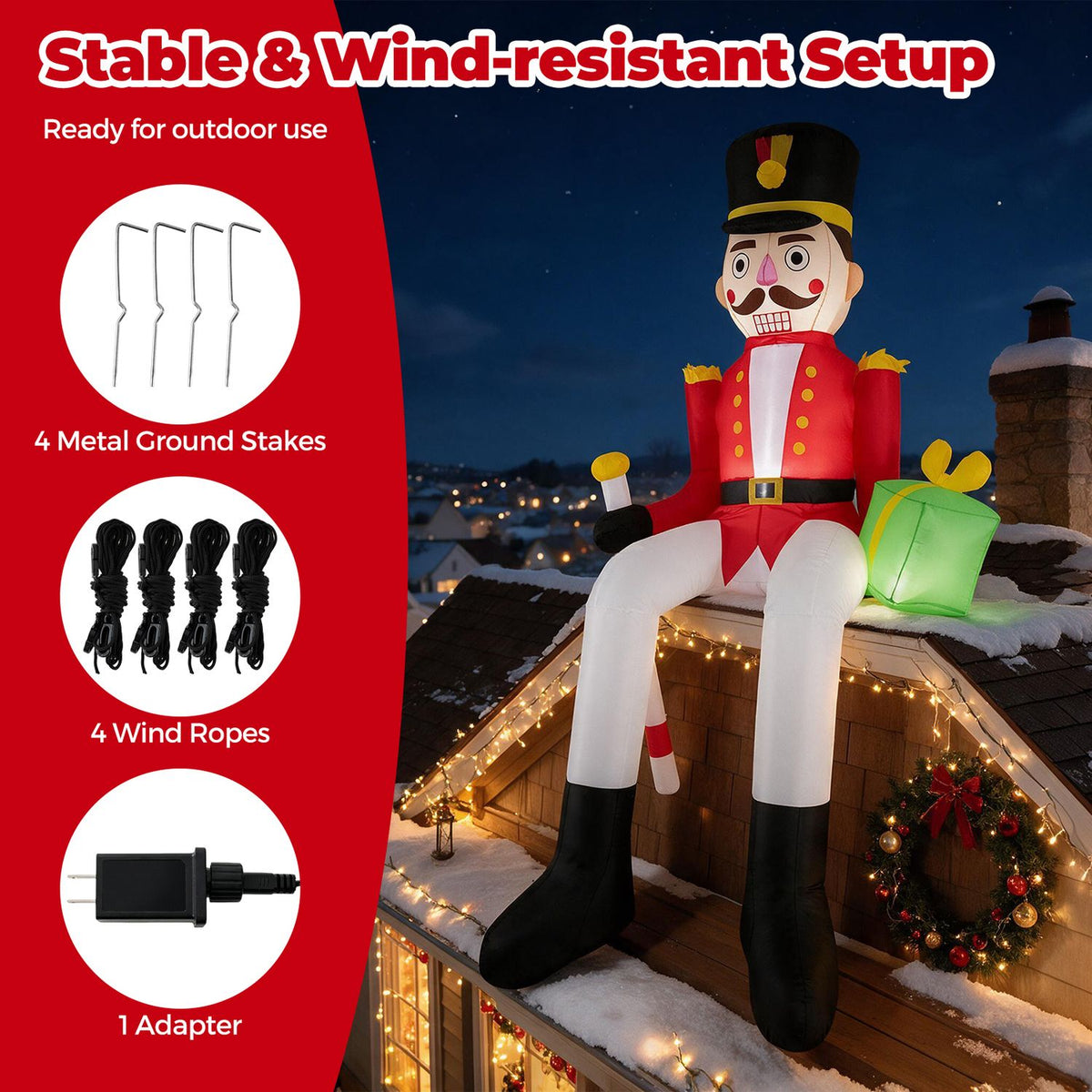 8.7 FT Inflatable Christmas Nutcracker Hanging Decoration for Holiday Decor