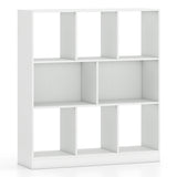 8-Cube Bookcase 3-Tier with 2-Sized Compartments and Anti-Tip Kits for Living Room