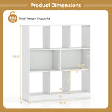 8-Cube Bookcase 3-Tier with 2-Sized Compartments and Anti-Tip Kits for Living Room