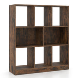 8-Cube Bookcase 3-Tier with 2-Sized Compartments and Anti-Tip Kits for Living Room