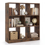 8-Cube Bookcase 3-Tier with 2-Sized Compartments and Anti-Tip Kits for Living Room