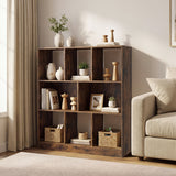 8-Cube Bookcase 3-Tier with 2-Sized Compartments and Anti-Tip Kits for Living Room