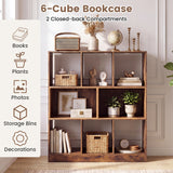 8-Cube Bookcase 3-Tier with 2-Sized Compartments and Anti-Tip Kits for Living Room