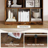 8-Cube Bookcase 3-Tier with 2-Sized Compartments and Anti-Tip Kits for Living Room