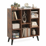8-Cube Bookcase with Raised Support Legs for Living Room
