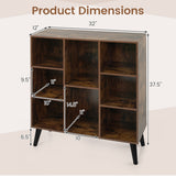 8-Cube Bookcase with Raised Support Legs for Living Room