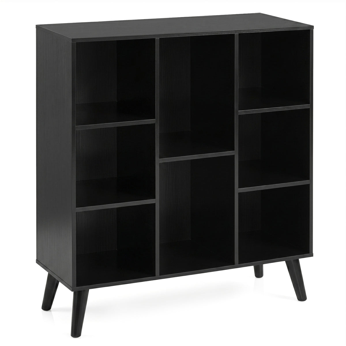 8-Cube Bookcase with Raised Support Legs for Living Room