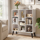 8-Cube Bookcase with Raised Support Legs for Living Room