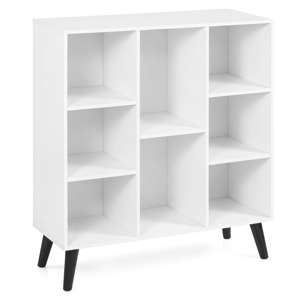 8-Cube Bookcase with Raised Support Legs for Living Room