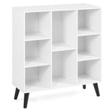 8-Cube Bookcase with Raised Support Legs for Living Room