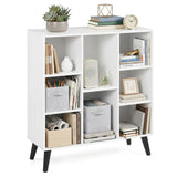 8-Cube Bookcase with Raised Support Legs for Living Room