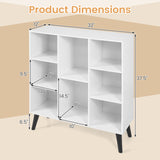 8-Cube Bookcase with Raised Support Legs for Living Room