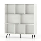 8-Cube Bookcase with 5 Tapered Metal Legs
