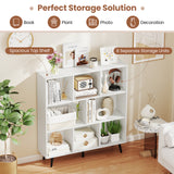 8-Cube Bookcase with 5 Tapered Metal Legs