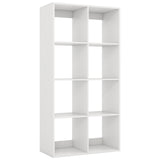 8 Cube Bookshelf with Back Guardrail for Living Room Bedroom-White