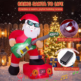 8 FT Christmas Inflatable Decoration Santa Claus Plays Guitar