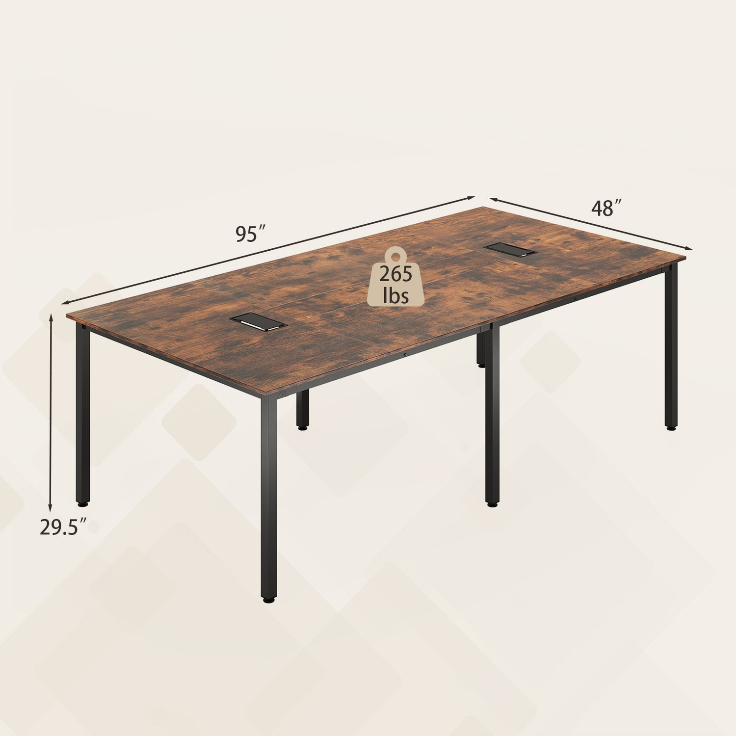 8 FT Conference Room Table Large Meeting Table Seats up to 10 People