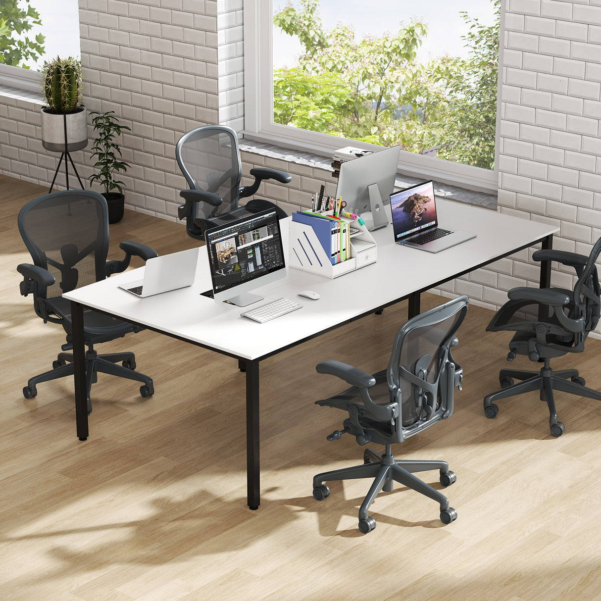 8 FT Conference Room Table Large Meeting Table Seats up to 10 People