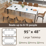 8 FT Conference Room Table Large Meeting Table Seats up to 10 People