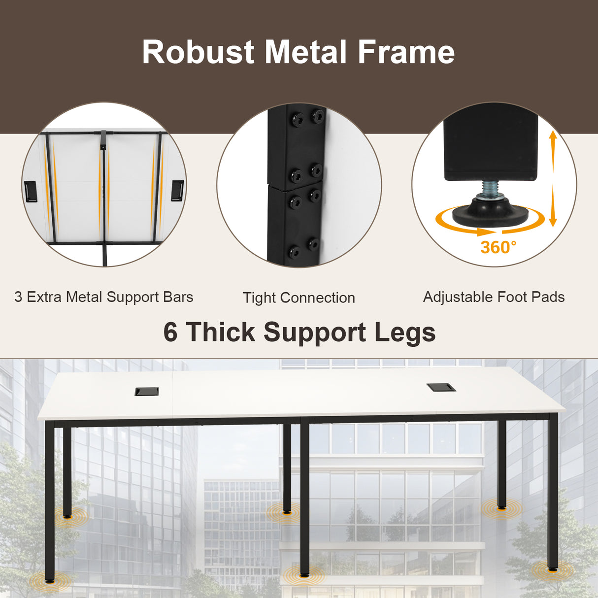 8 FT Conference Room Table Large Meeting Table Seats up to 10 People