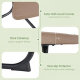 8-Person Outdoor Picnic Table and Bench Set with Umbrella Hole