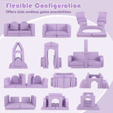 8-Piece Modular Kids Play Couch with Comfy Suede Fabric
