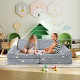 8 Pieces Modular Kids Play Couch Glow in the Dark Toddler Sectional Sofa