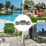 8 Pieces Patio Rattan Conversation Set with Padded Cushions for Yard-Gray
