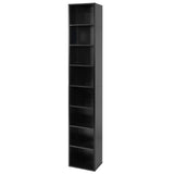 8-Tier Narrow Bookshelf with 4 Adjustable Shelves and Storage Cubes