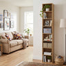 8-Tier Narrow Bookshelf with 4 Adjustable Shelves and Storage Cubes