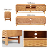 Acacia Elara Solid Wood TV Stand with Storage and Cable Management for TVs up to 80"