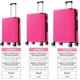 Luggage Sets 3 Piece, Expandable Hard shell ABS Suitcases with Double