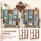 9-Cube Bookcase with 6 Removable Shelves and Raised Support Feet