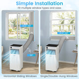 9000 BTU Portable Air Conditioner with Dehumidifier and 24H Timer-White
