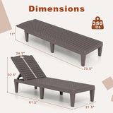 Outdoor PP Chaise Lounge Chairs Set of 2 with 4-Position Adjustable Backrests