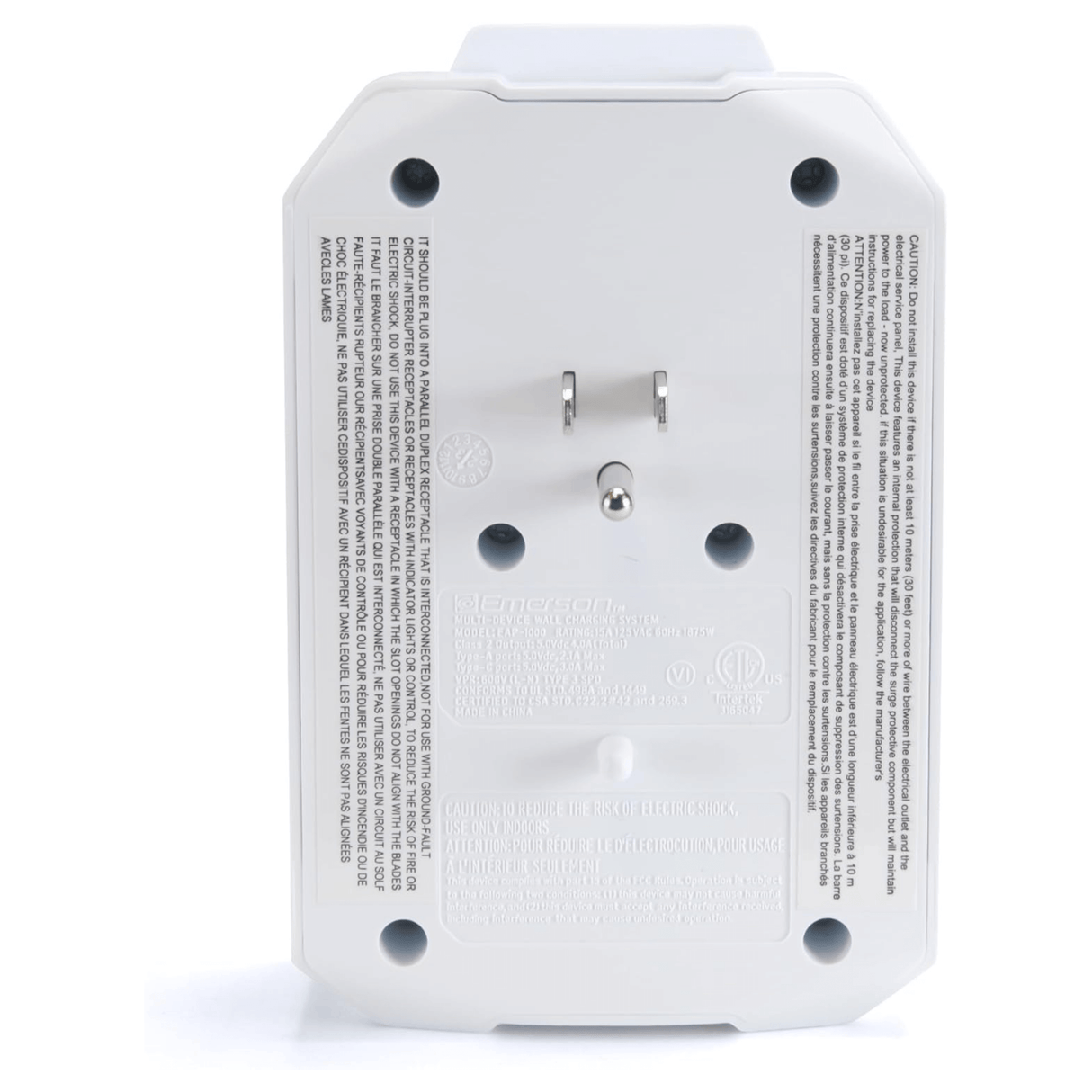 Emerson 6-Outlet + USB Wall Charger with Surge Protection and LED Lighting