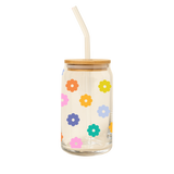 Can Glass w/ Lid + Straw