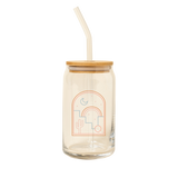 Can Glass w/ Lid + Straw