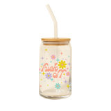 Can Glass w/ Lid + Straw