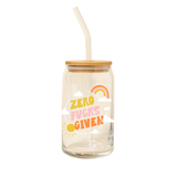Can Glass w/ Lid + Straw